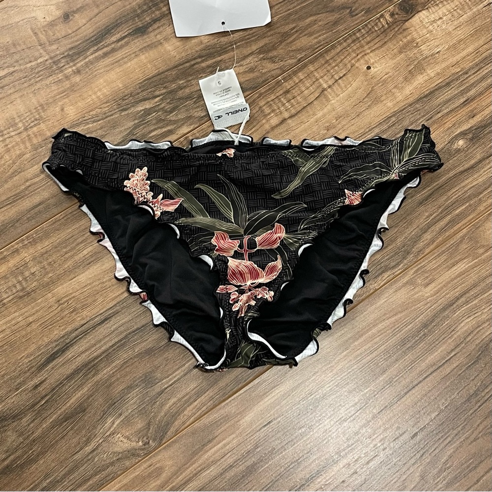 O’Neill Green Black Floral Bikini Bottom